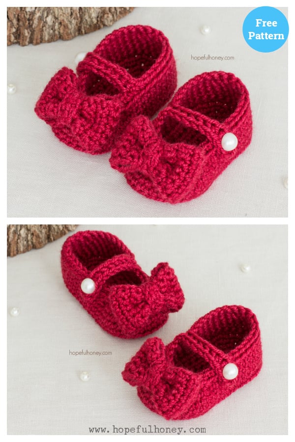 8 Mary Jane Baby Booties Free Crochet Patterns