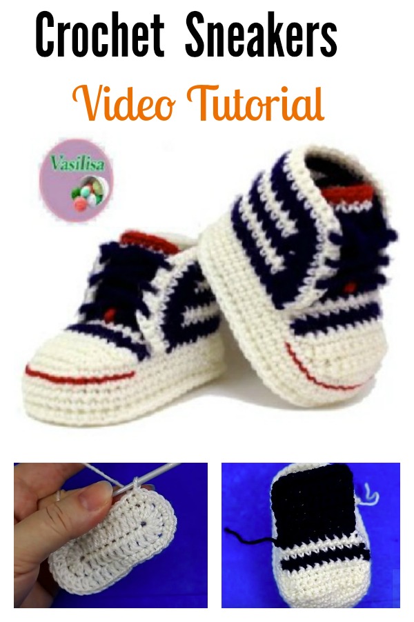 Crochet Baby Converse Sneakers Free Pattern and Video Tutorial