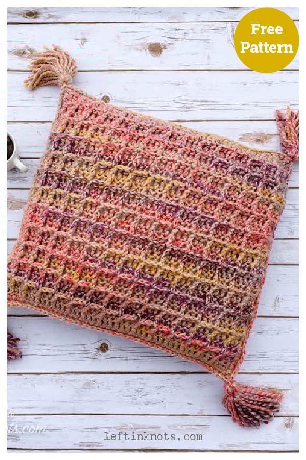Waffle Stitch Throw Pillow Free Crochet Pattern Cool Creativities