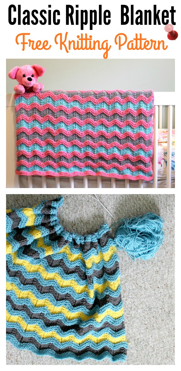Free Knitted Ripple Afghan Pattern Knitting Patterns