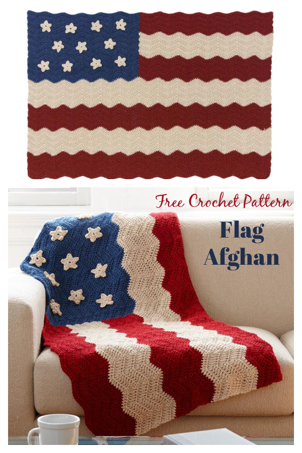 American Flag Blanket Free Crochet Pattern Page 2 of 2