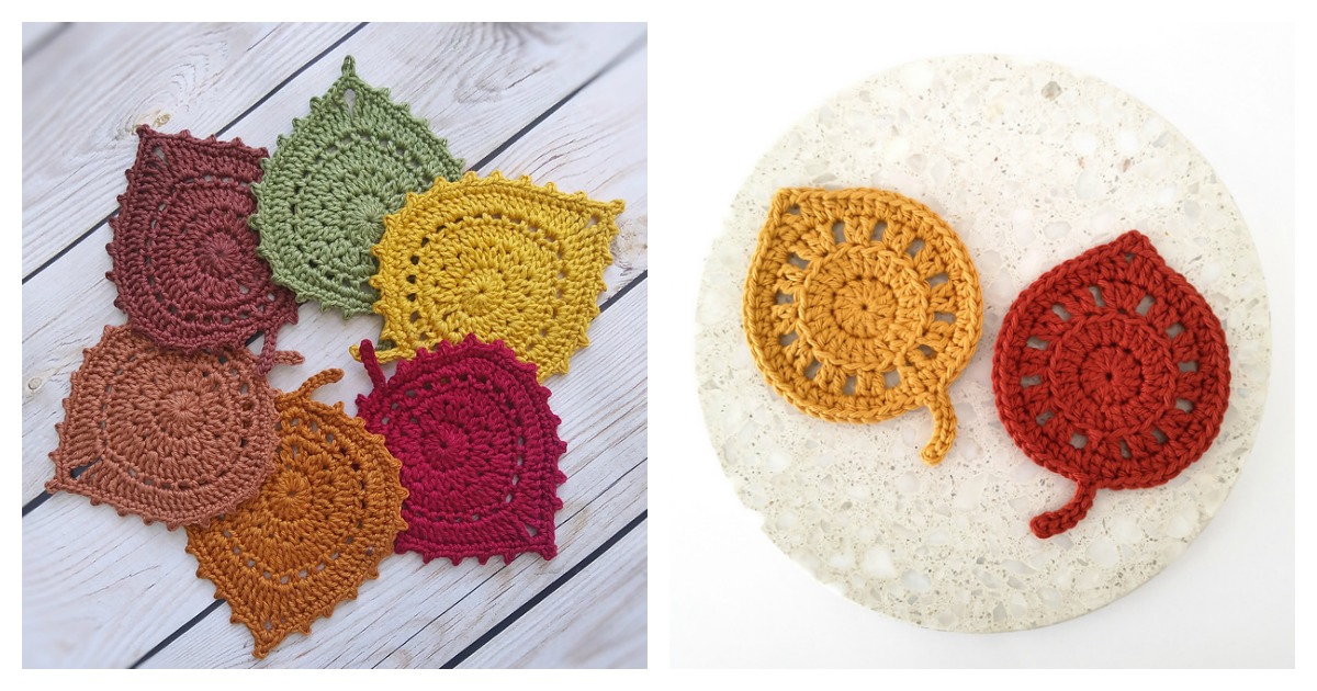 3 Leaf Coasters Free Crochet Pattern