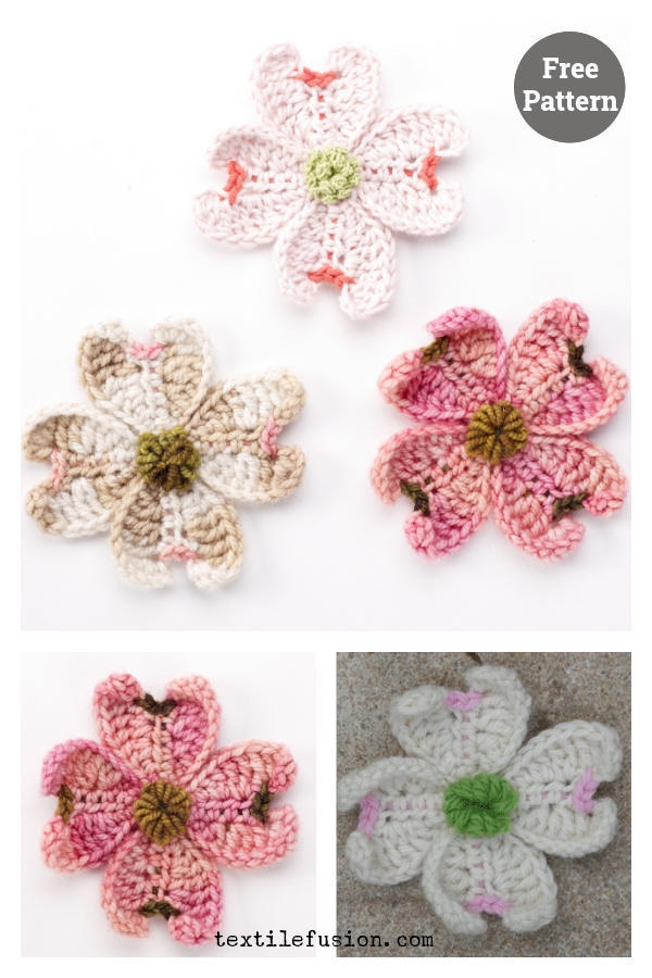Dogwood Flowers Free Crochet Pattern