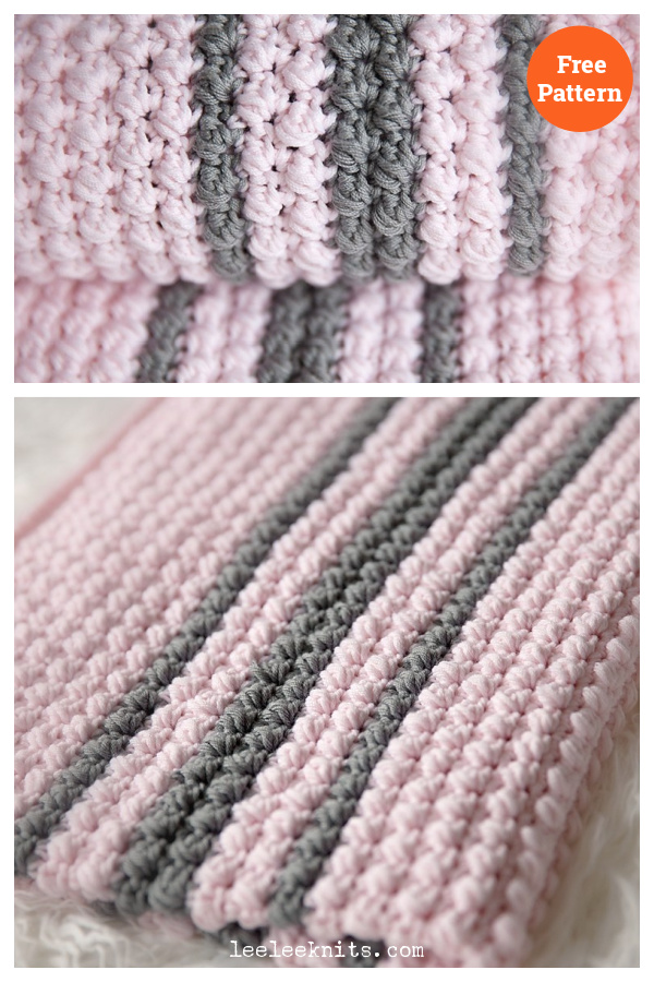 Bobbles and Stripes Baby Blanket Free Crochet Pattern Cool Creativities