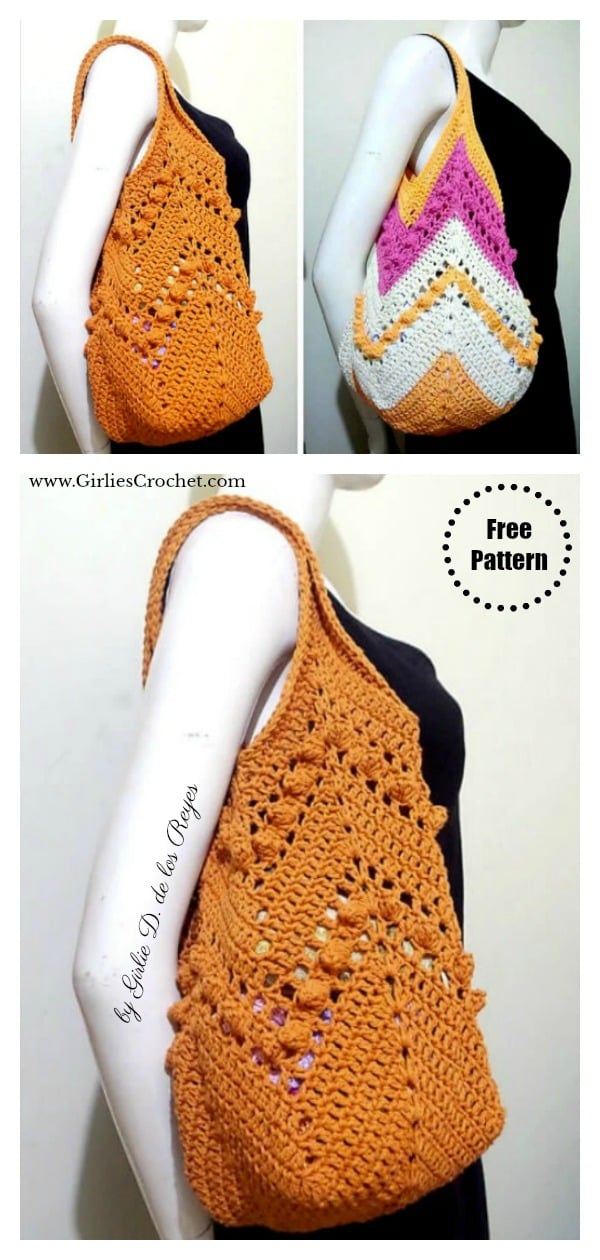 Granny Square Bottom Bag Free Crochet Pattern