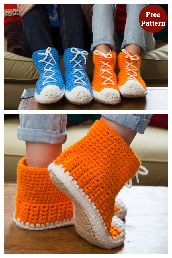 HiTop Slipper Socks Free Crochet Pattern Cool Creativities