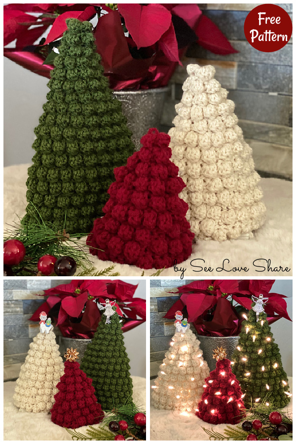 Bobble Stitch Christmas Tree Free Crochet Pattern Cool Creativities
