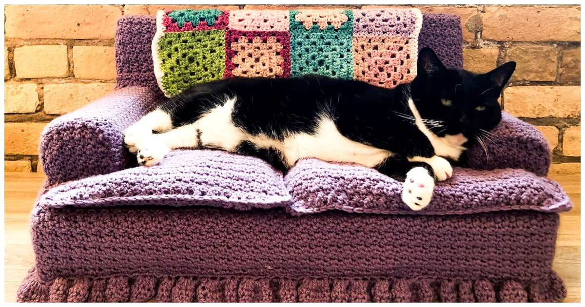 Kitty Cat Couch Free Crochet Pattern Cool Creativities