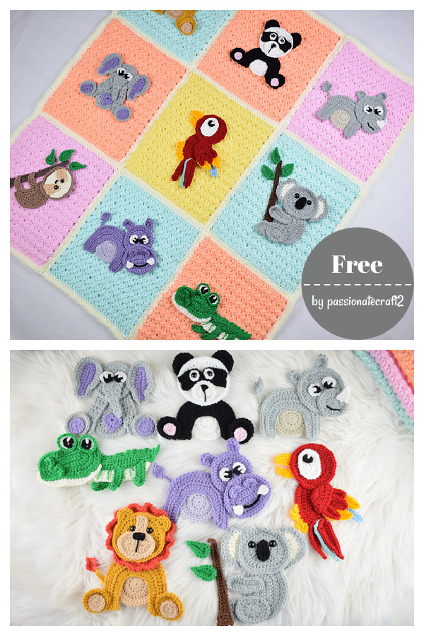 Jungle Friends Baby Blanket Free Crochet Patterns (beautiful Skills 5AF