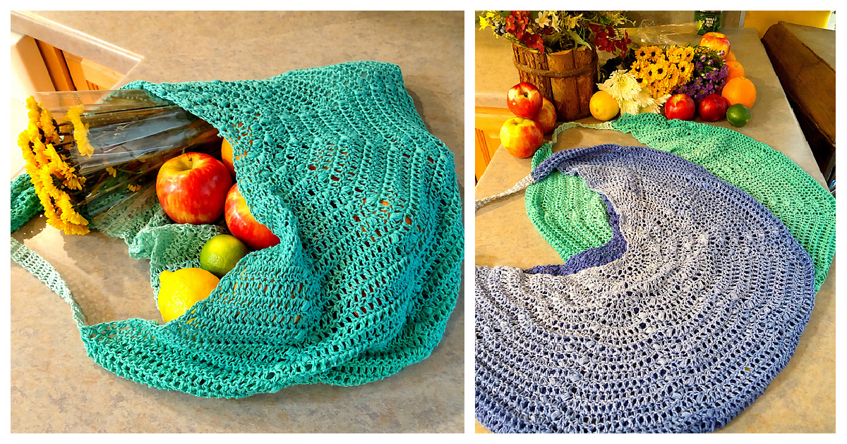 Large Mesh Market Bag Free Crochet Pattern