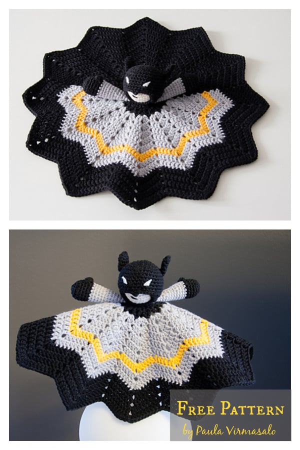 Batman Lovey Security Blanket Free Crochet Pattern