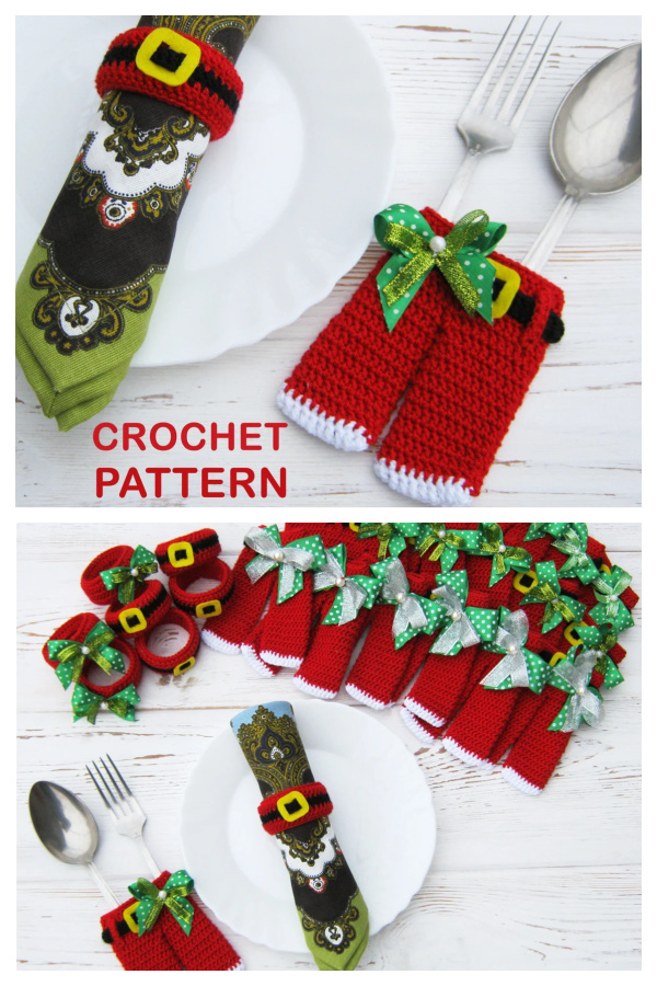 8 Christmas Napkin Ring Crochet Patterns Page 2 of 2