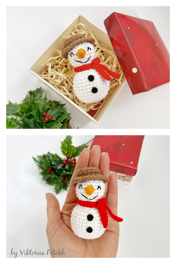 Snowman Christmas Ornament Crochet Pattern Cool Creativities
