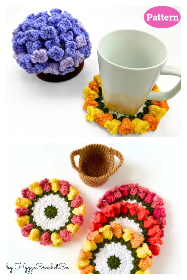 7 Surprise Plant Pot Coaster Set Crochet Patterns