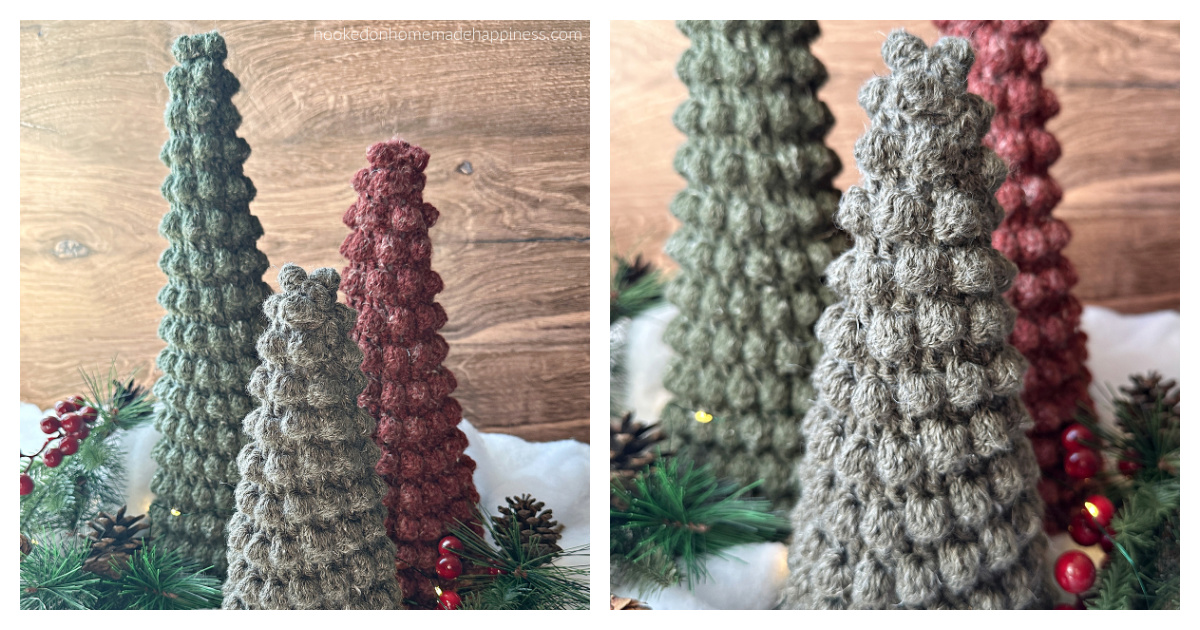 Bobble Christmas Trees Free Crochet Pattern