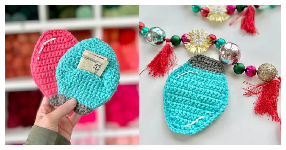 Christmas Light Gift Pocket Free Crochet Pattern