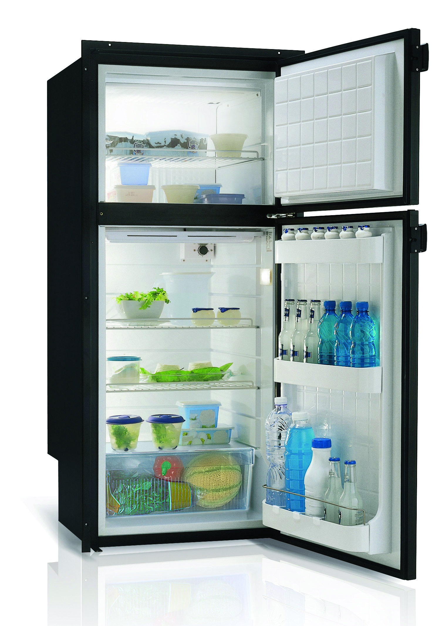 Vitri DP2600 Black 2 Door Fridge/Freezer 230 litre 1224 volt BD50