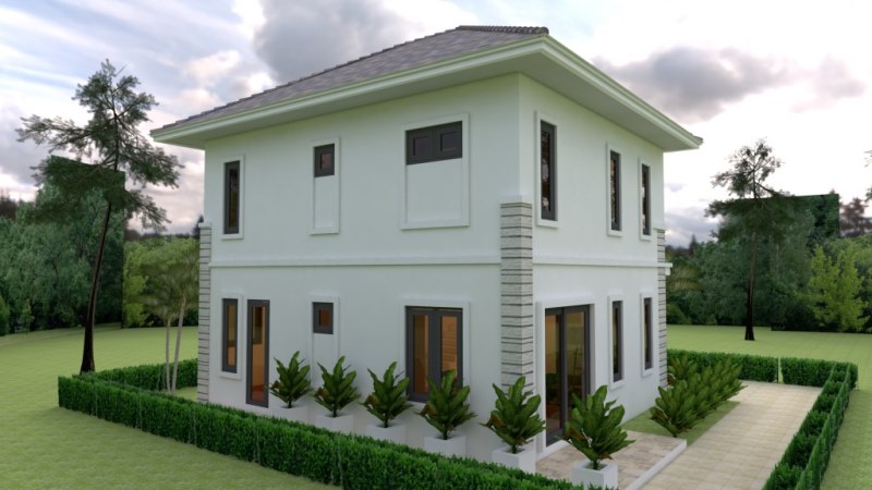 Three Bedroom Two Storey House Plan With 96 Sq. M. Floor Area Cool