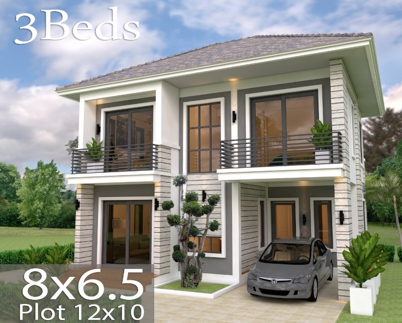 Three Bedroom Two Storey House Plan With 96 Sq. M. Floor Area Cool