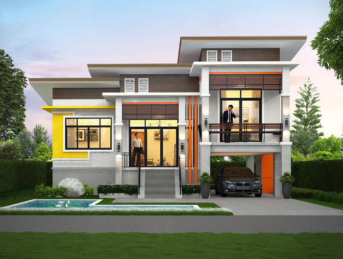 One And A Half Storey House Floor Plan with 3 Bedrooms
