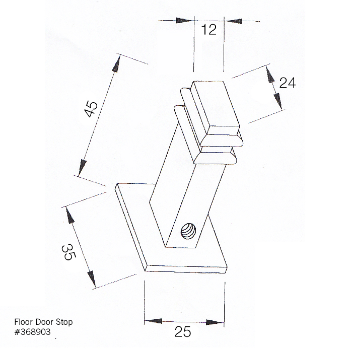 Cool Lines, USA Stainless Steel Floor Door Stop Rectangle