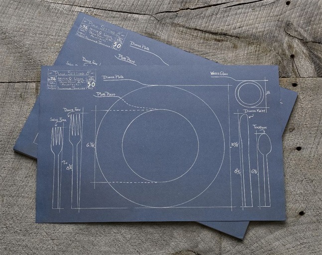Blueprint Placemats Cool Material