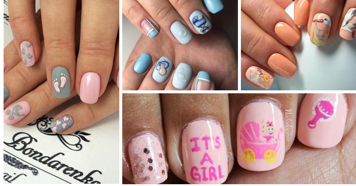 Baby Shower Nails Tutorial & Ideas