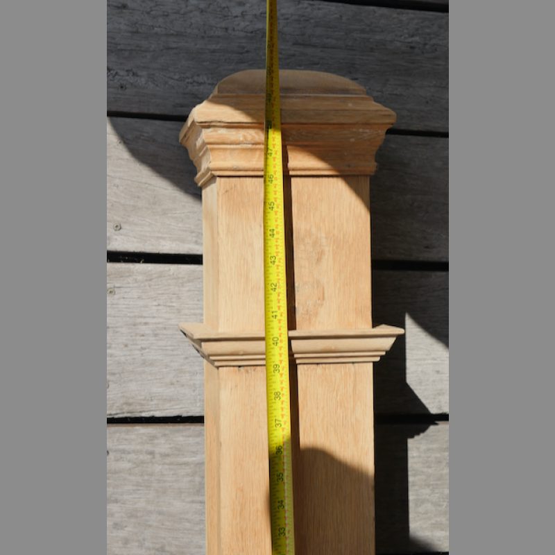 Antique fluted oak newel post