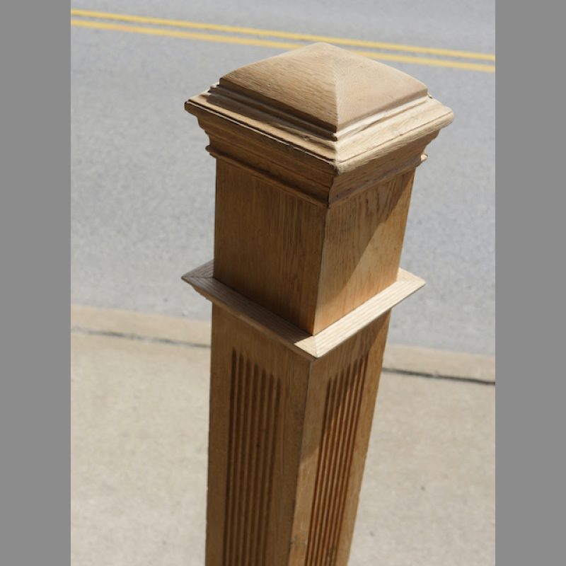 Antique fluted oak newel post