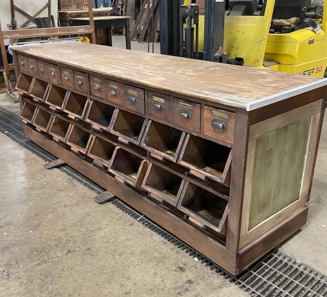 Antique country store hardware nail bin