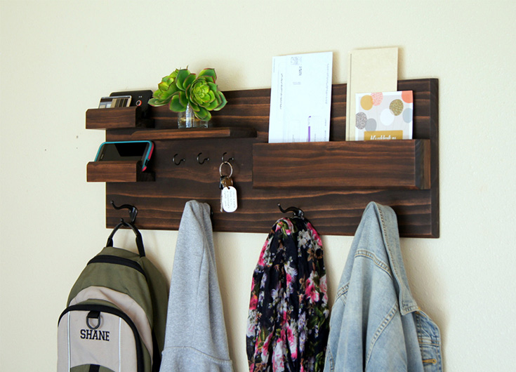 Coat Rack and Storage Organizer Shelf