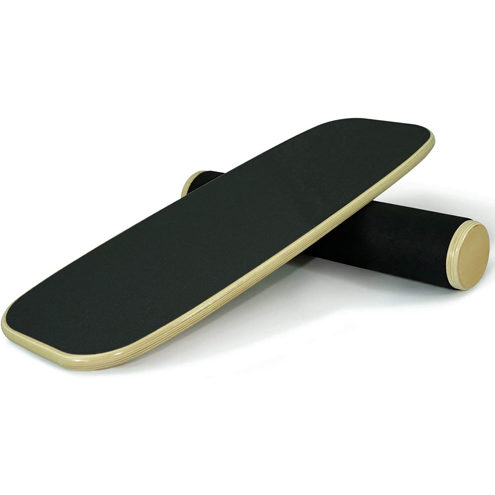 Wooden Balance Board Trainer Adjustable Stopper Wobble Roller for
