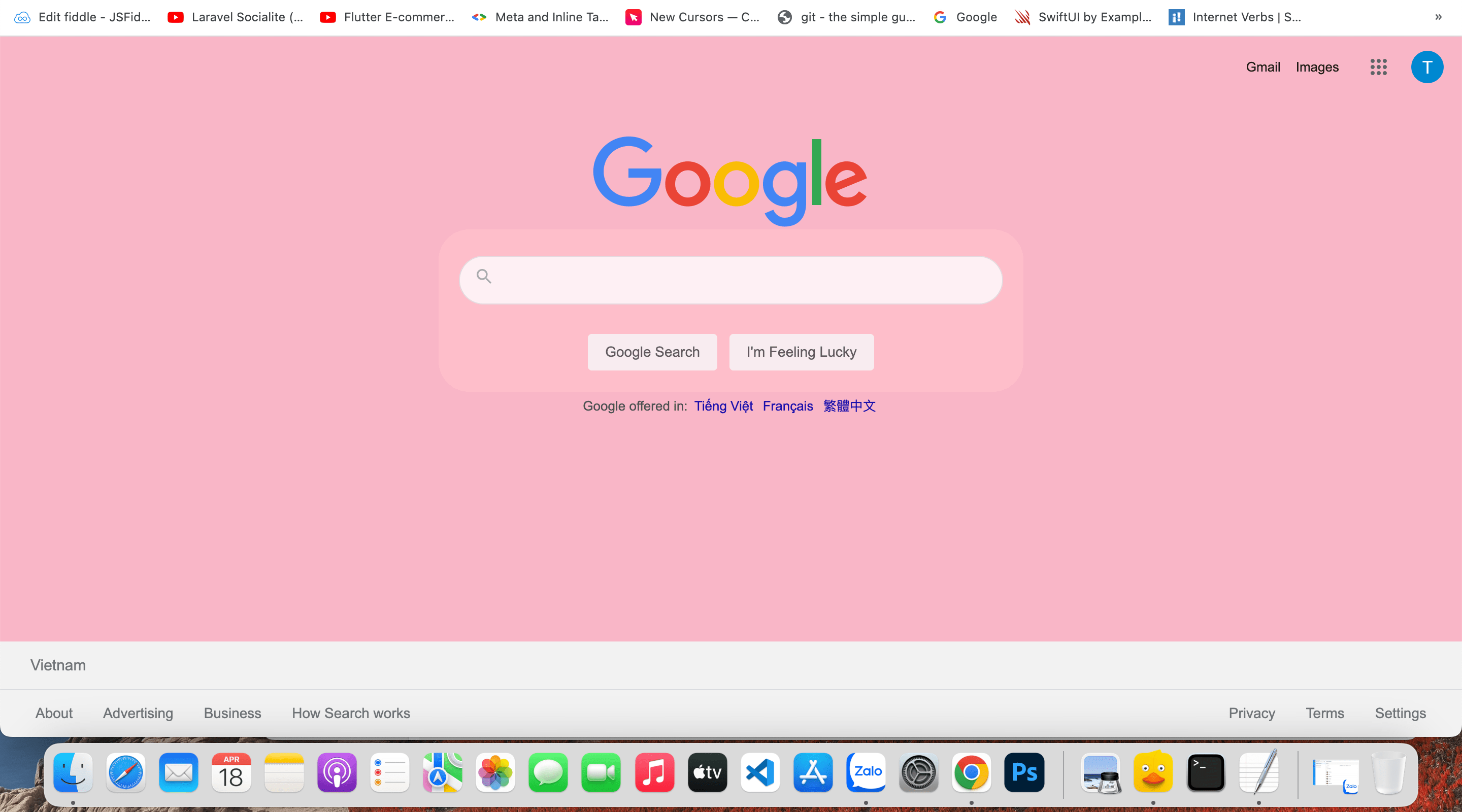 Google Pink theme