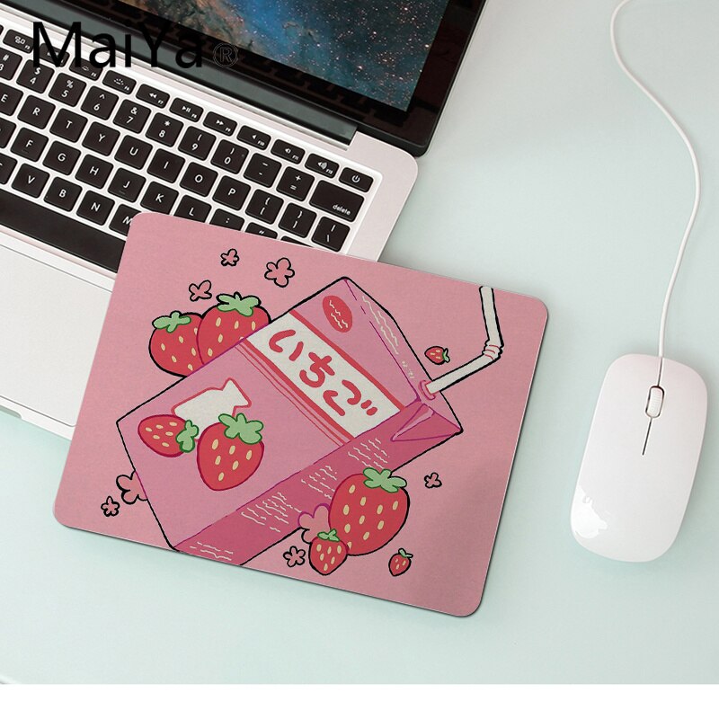 Kawaii Japanese Strawberry Milk Unique Desktop Pad Game Mousepad Gaming