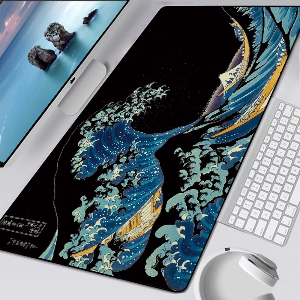 XXL Great Wave Off Mouse Pad Art Large Overlock Edge Mat Rubber Speed