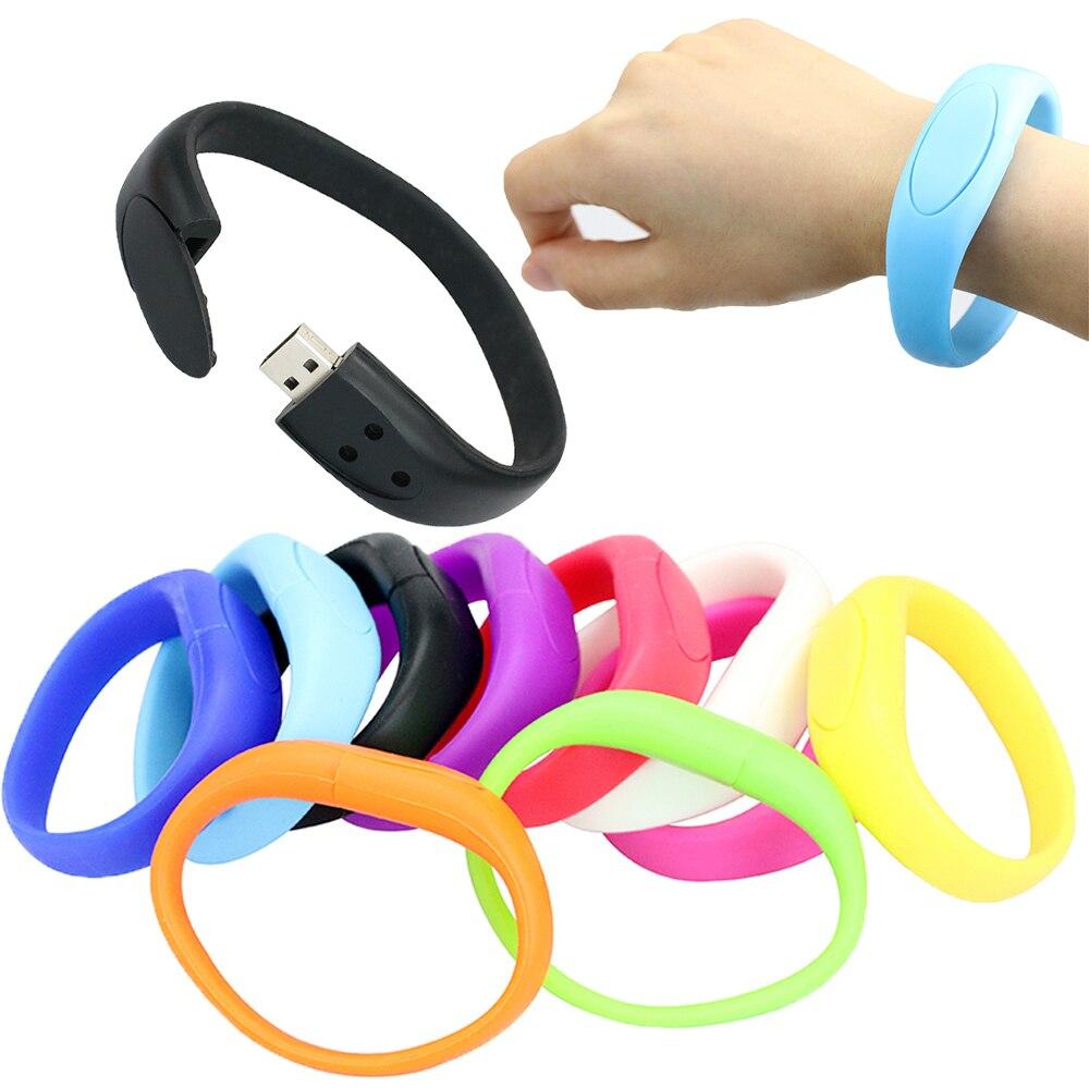 USB Stick Silicone Bracelet 4GB 8GB 16GB 32GB 64GB 128GB Flash Drive