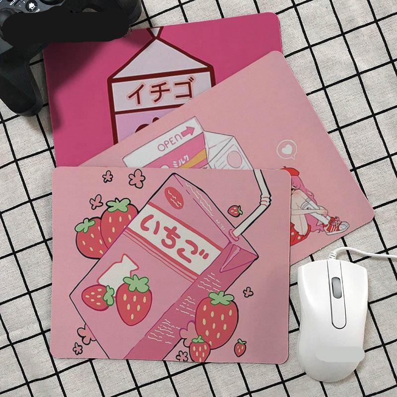 Kawaii Japanese Strawberry Milk Unique Desktop Pad Game Mousepad Gaming