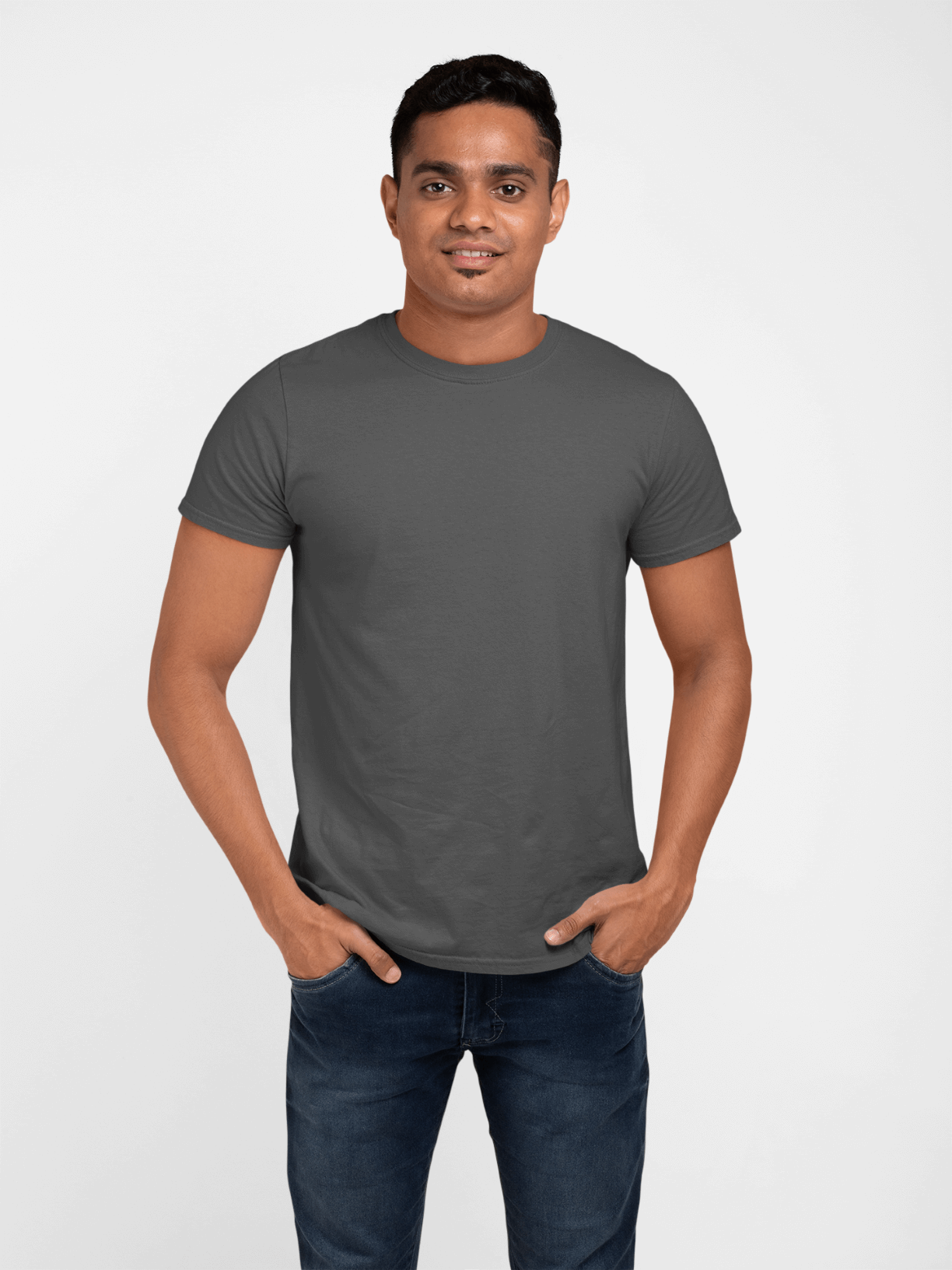 MEN'S ROUND NECK PLAIN TSHIRT CHARCOAL GREY(REGULAR FIT) The Cool Vibe