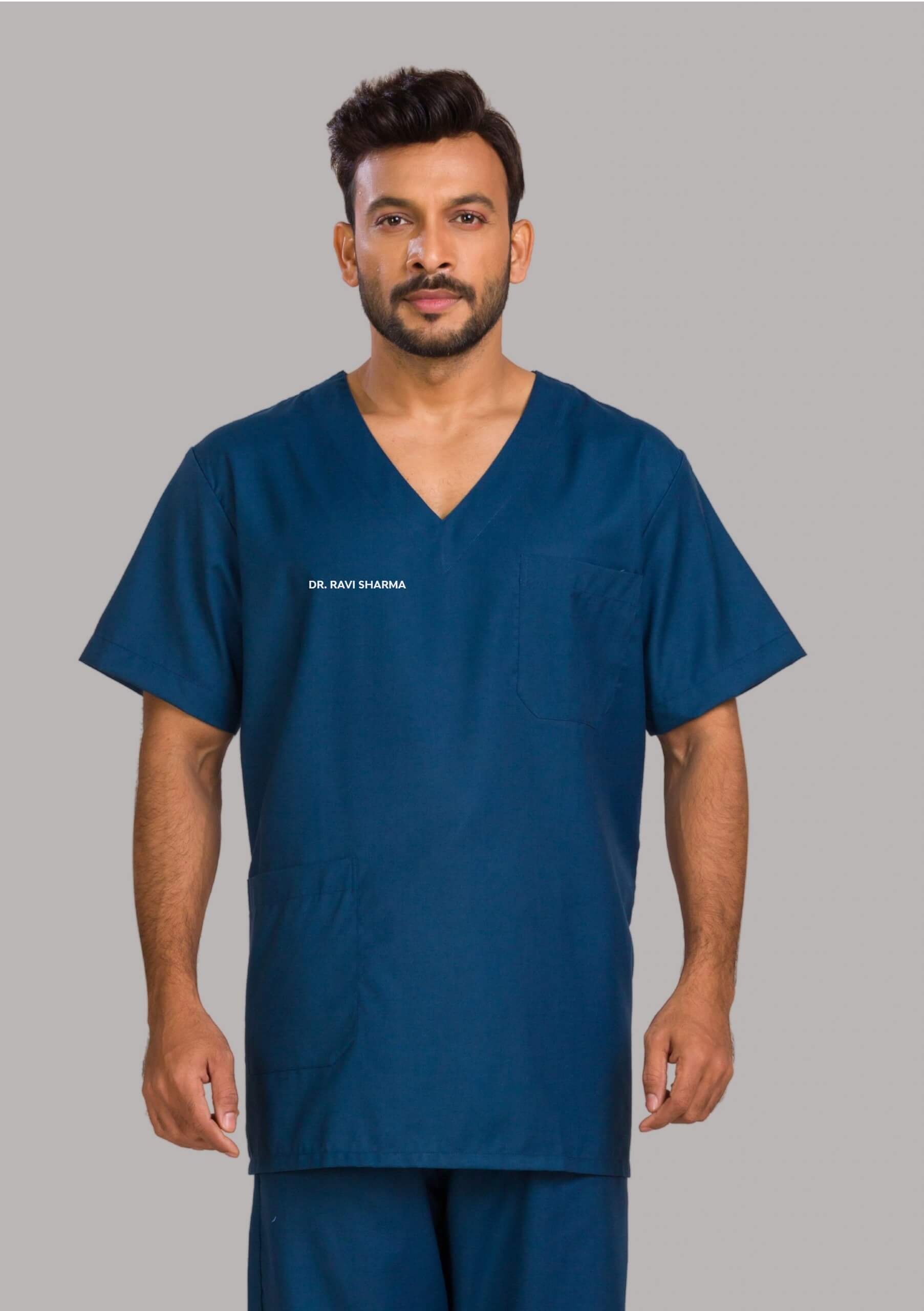 Personalized Premium Medical Unisex Scrub Suit Dress Peacock Blue