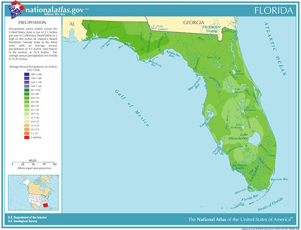 Florida Annual Rainfall, Severe Weather and Climate Data