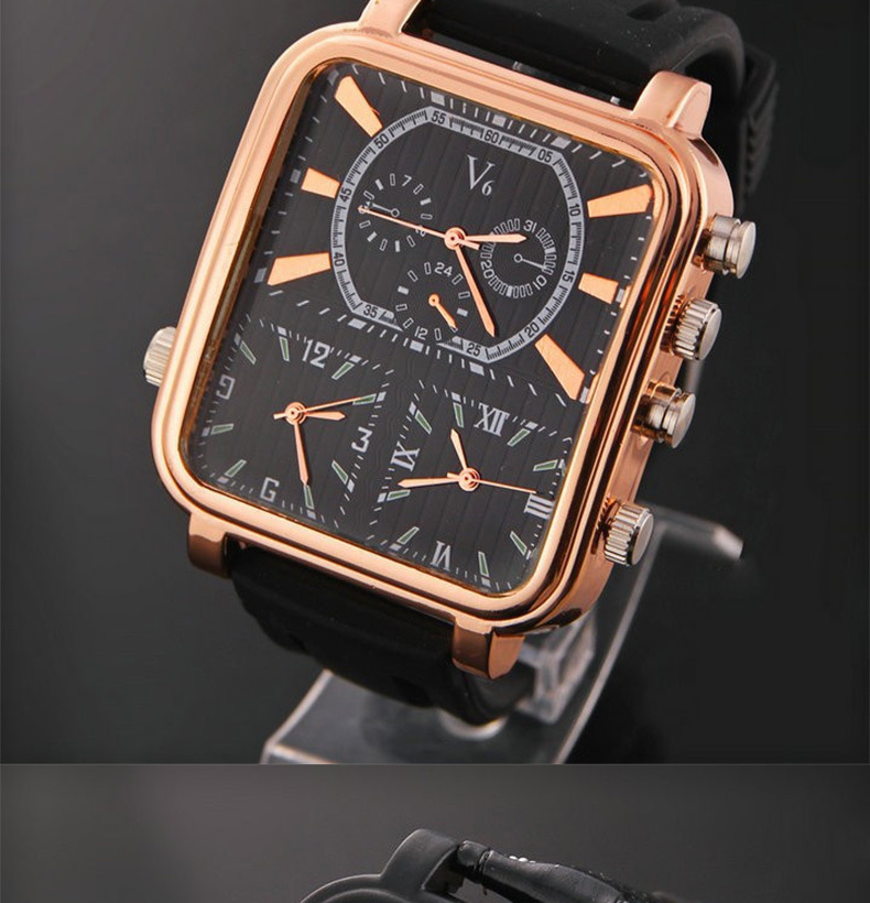 Multiple Time Zone Rectangular Face Watch 21 Cool Wholesale