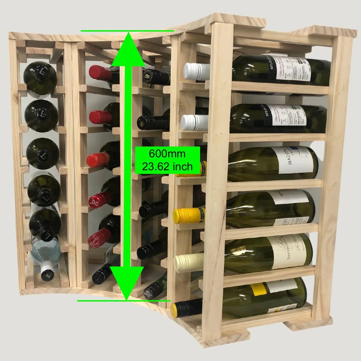Wooden Storage Cubes 24 Bottles MultiColumn Wine Cube