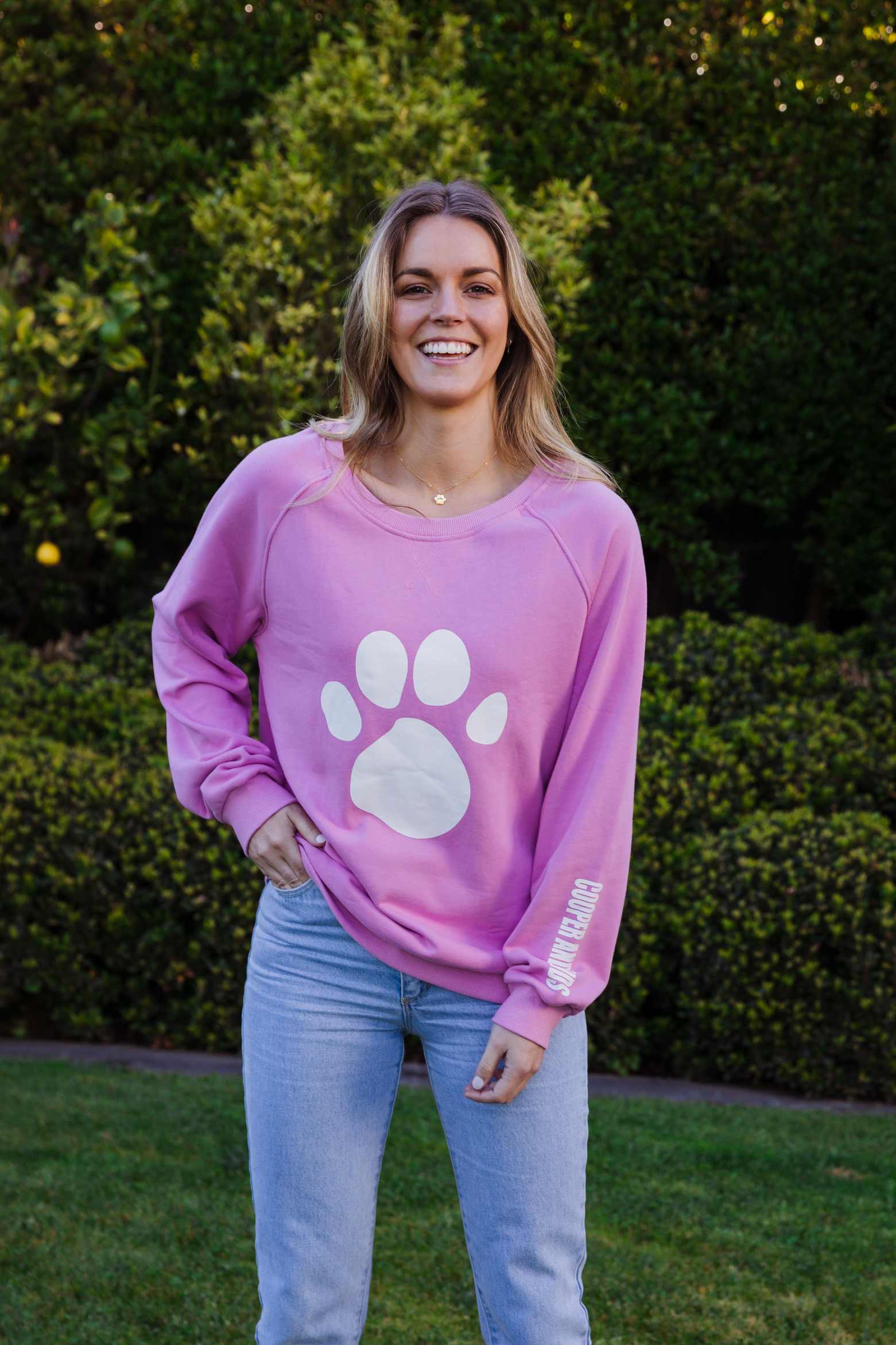 Paw Print Jumper Pink Cooperandkids