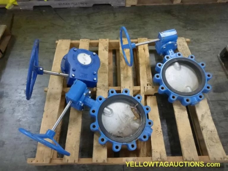 Lot of (2) 10” Pratt Industrial Butterfly Valves and (1) Manual