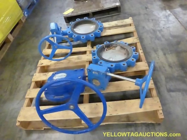 Lot of (2) 10” Pratt Industrial Butterfly Valves and (1) Manual