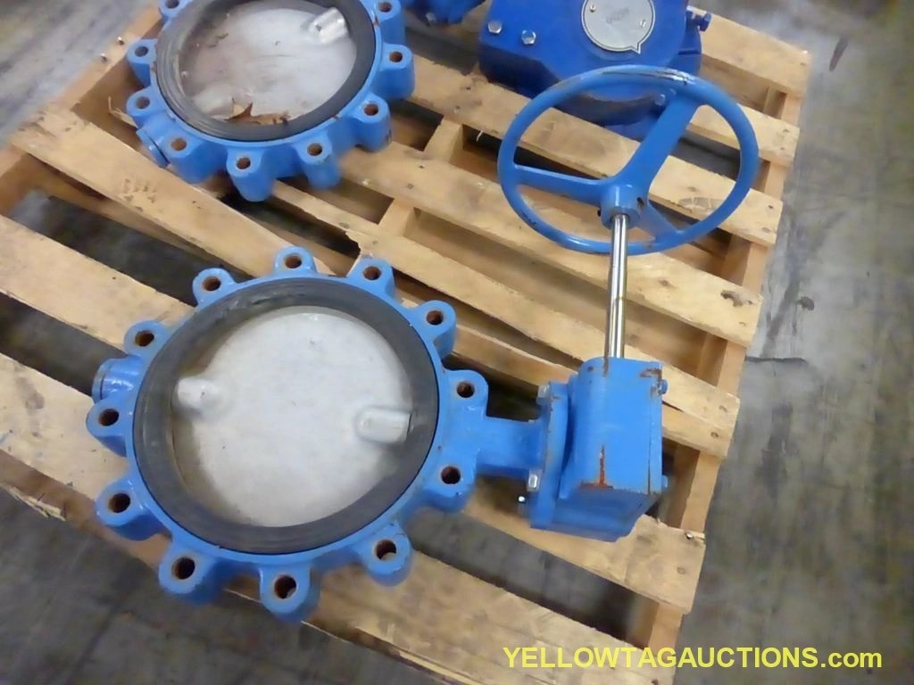 Lot of (2) 10” Pratt Industrial Butterfly Valves and (1) Manual