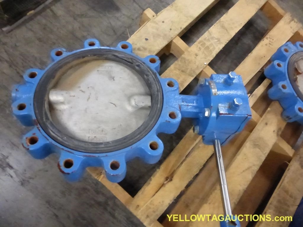 Lot of (2) 10” Pratt Industrial Butterfly Valves and (1) Manual