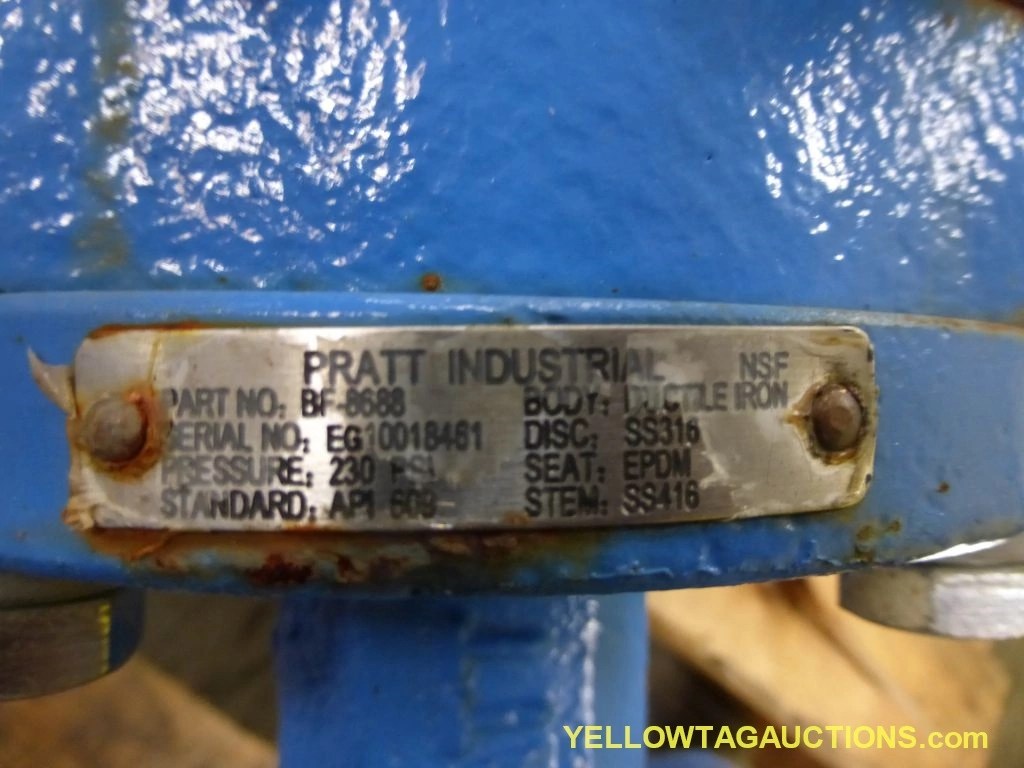 Lot of (2) 10” Pratt Industrial Butterfly Valves and (1) Manual