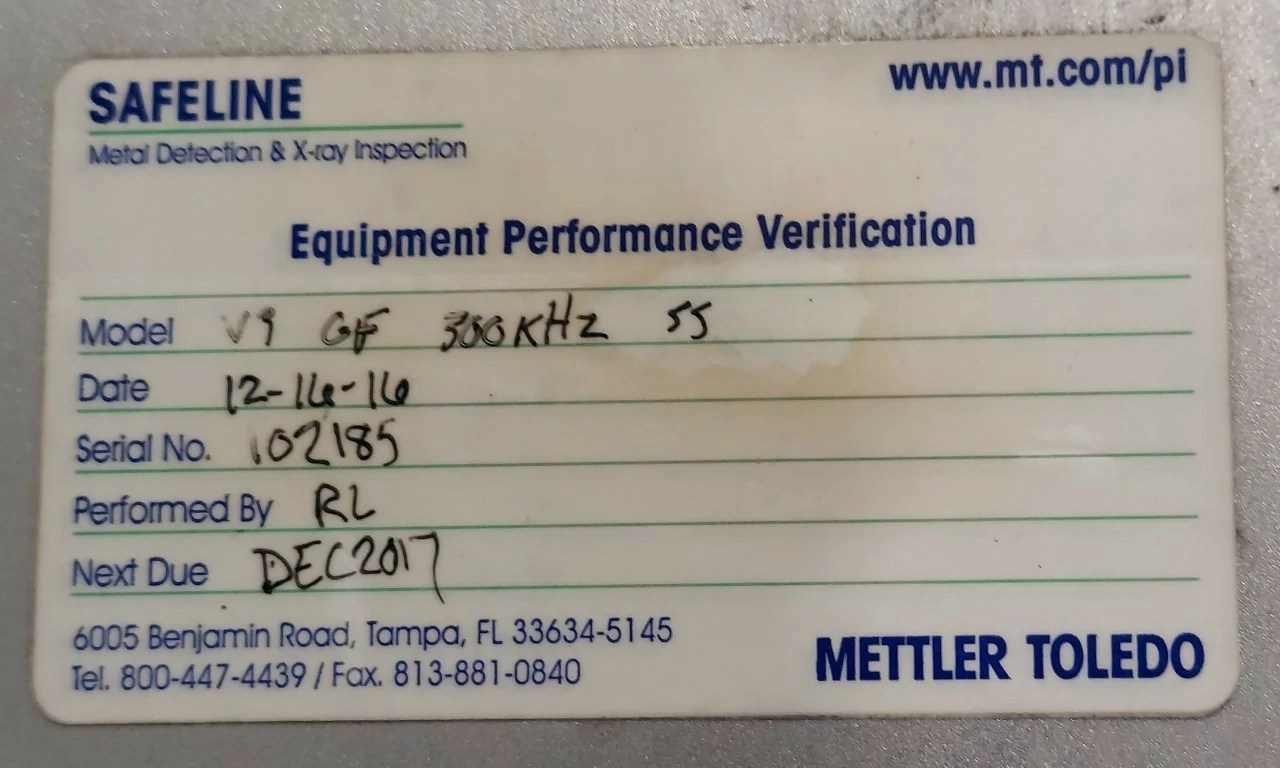 SAFELINE METAL DETECTOR MODEL V3 GF 300 kHz SS SERIAL 102185 Cooper