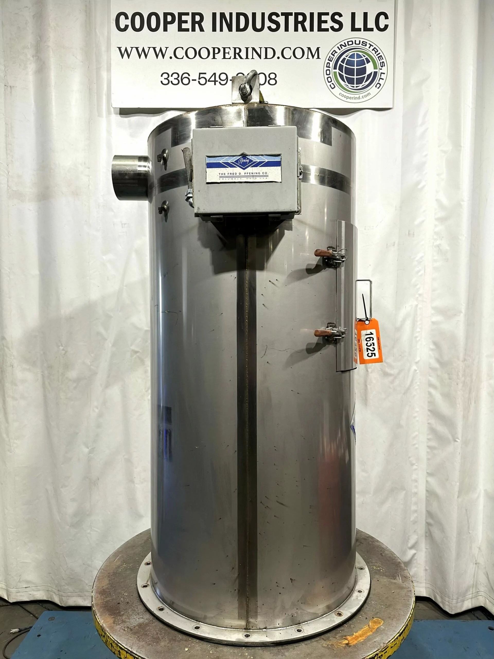 24” DIAM x 58” HIGH PFENING BIN VENT FILTER. STAINLESS STEEL CONTACT